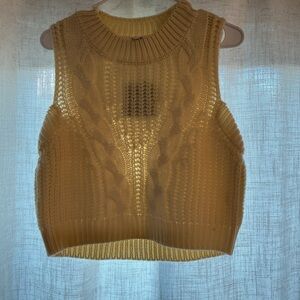 Le Lis Yellow Cable Knit Crop Top
